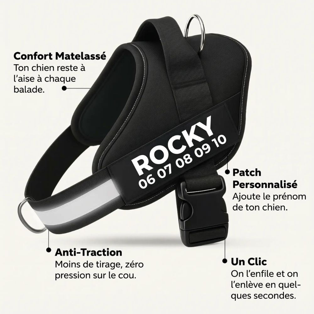 Plattypaws ™ Harnais Anti-Traction Personnalisable
