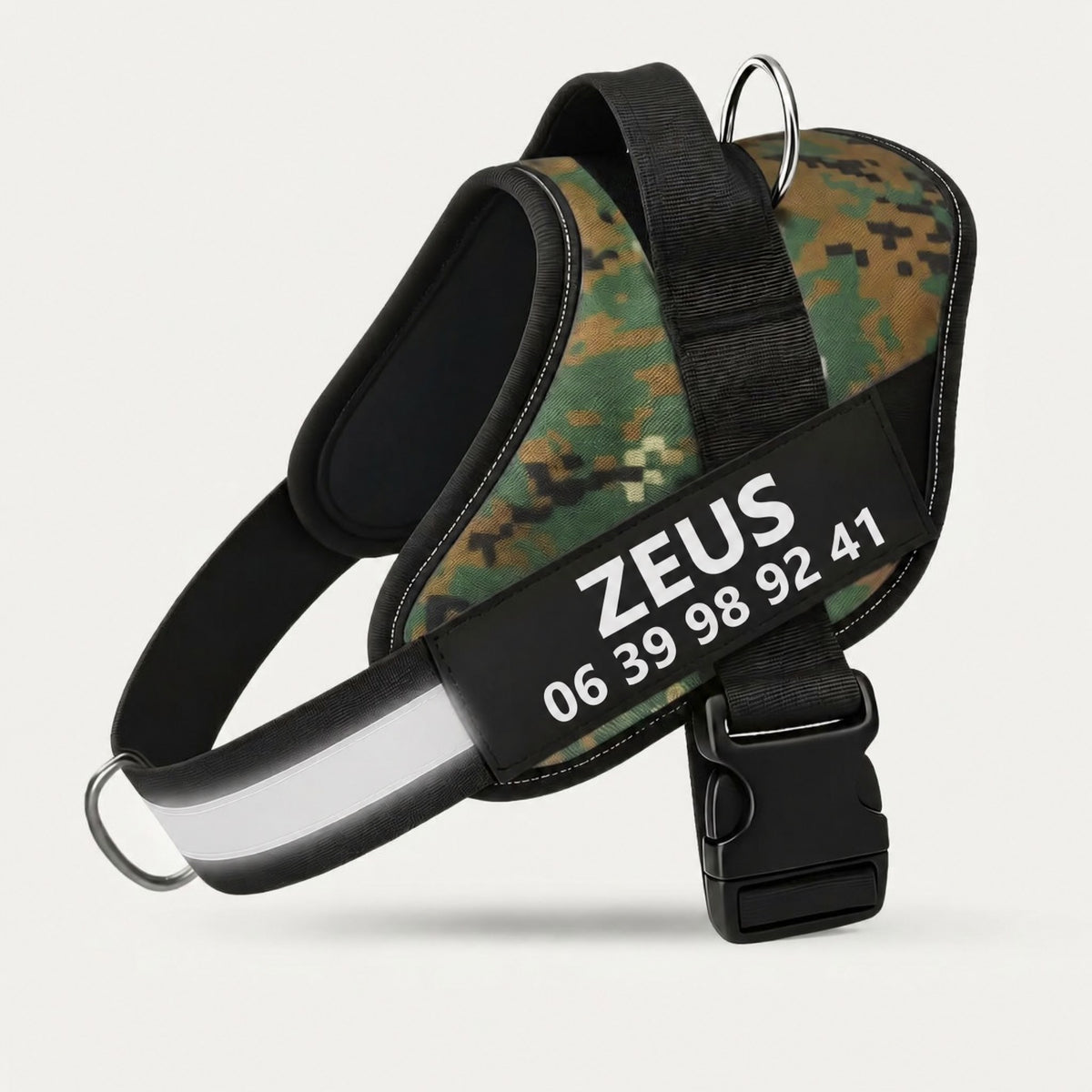 Harnais anti-traction personnalisable PlattyPaws camouflage