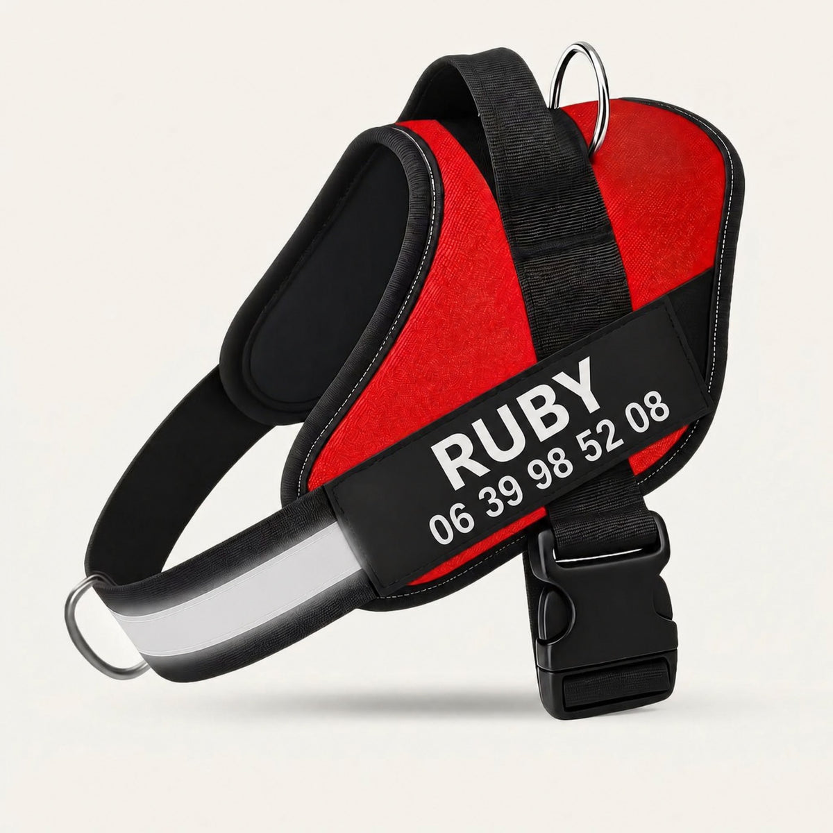 Harnais anti-traction personnalisable PlattyPaws rouge